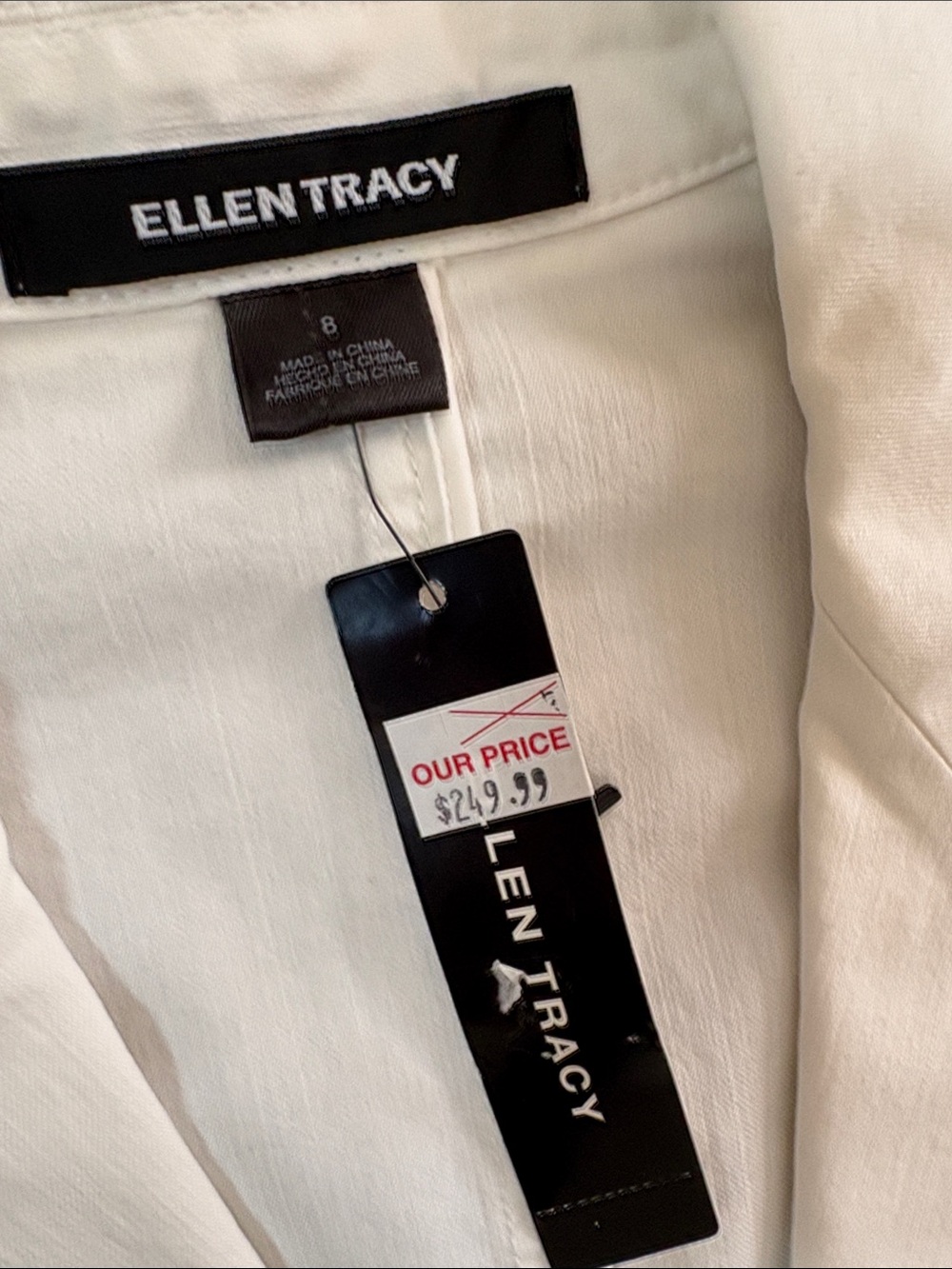 NWT Ellen Tracy white jacket/blazer. Size 8 - Picture 4 of 14